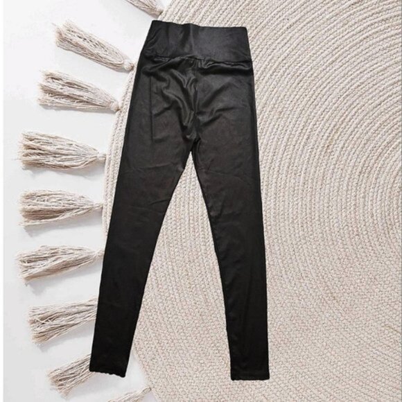 Faux Leather High Rise Stretchy Leggings - Picture 3 of 13